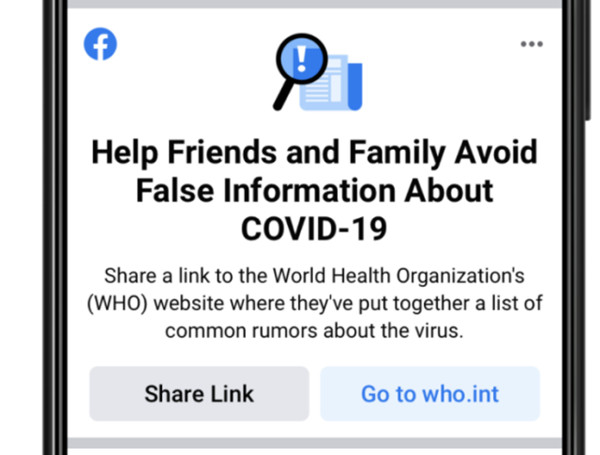 Facebook为COVID-19错误信息添加了新通知