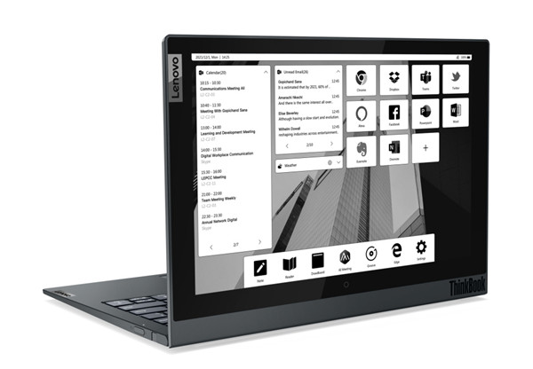 联想更新的ThinkBook Plus配备了更实用的电子墨水屏