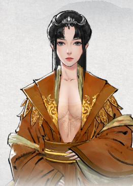 鬼谷八荒橙金轻纱服饰MOD