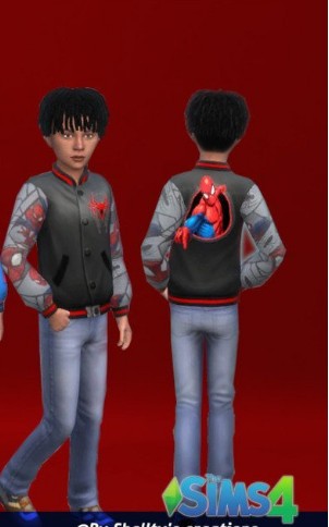 模拟人生4男孩帅气蜘蛛侠夹克MOD