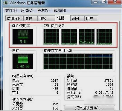 win7系统任务管理器怎么查看cpu频率