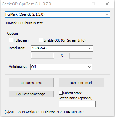 Geek3D GpuTest GUI(显卡测试软件)