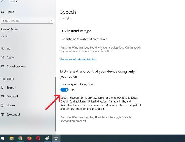 在Windows10系统电脑中用你的声音打字教程