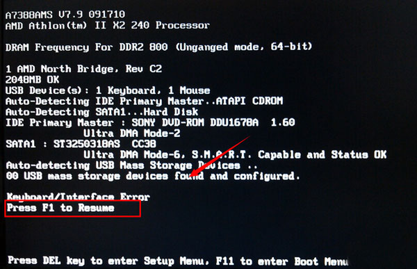 win7系统每次开机要F1是怎么回事