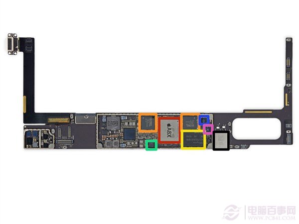 iPad Air 2主板正面芯片特写