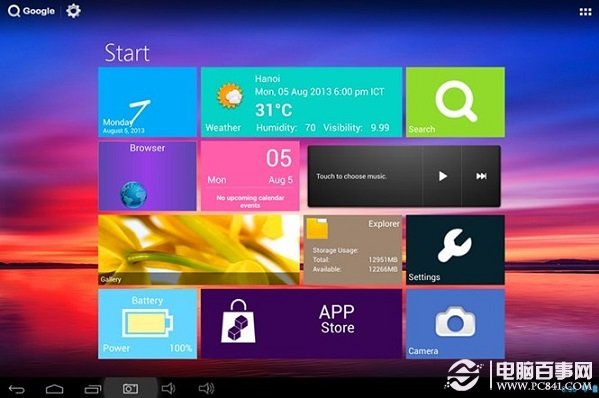 酷比U39GT具有类似Win8 UI系统界面